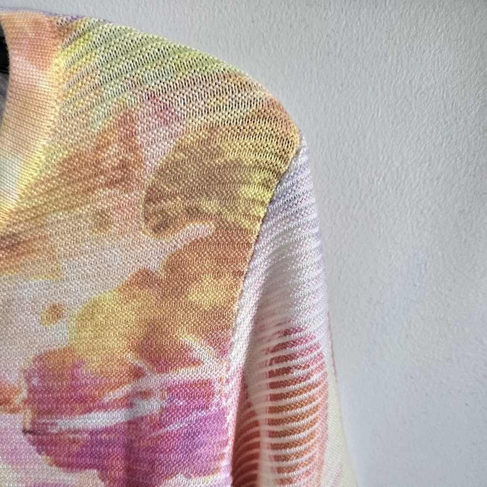 Alison Sheri NWT ribbed knit watercolor floral top - Picture 4 of 4